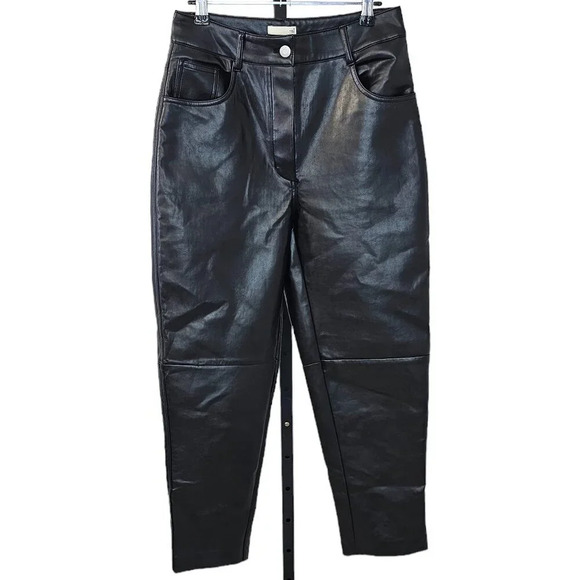 Aritzia Wilfred Free  Oracle Pant Size 6 Faux Leather Balloon Pants Black - Picture 1 of 9
